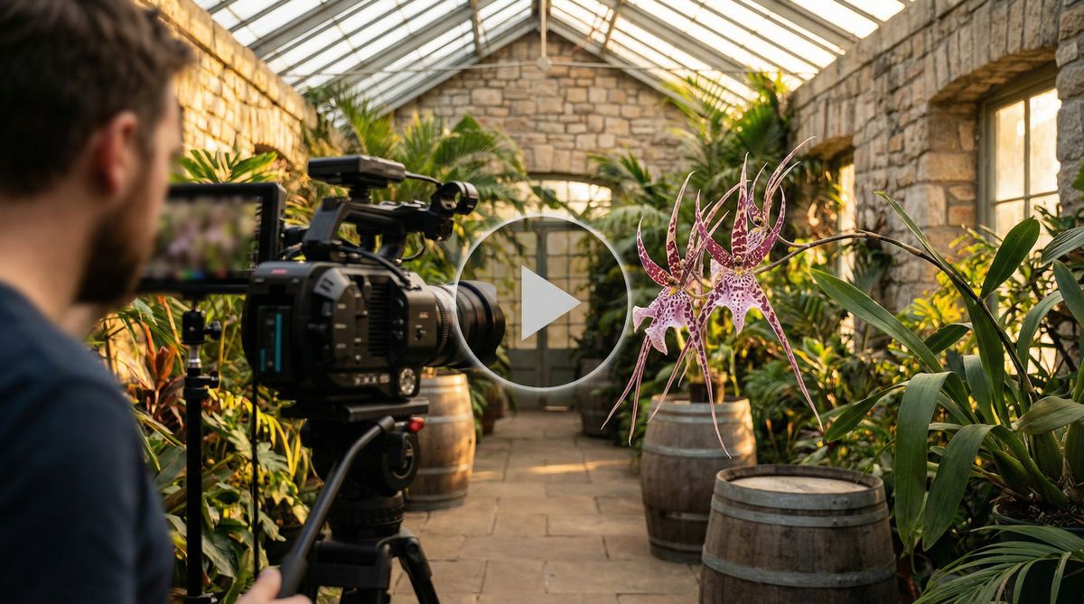 黑丝植物视频-珍稀兰花微距拍摄